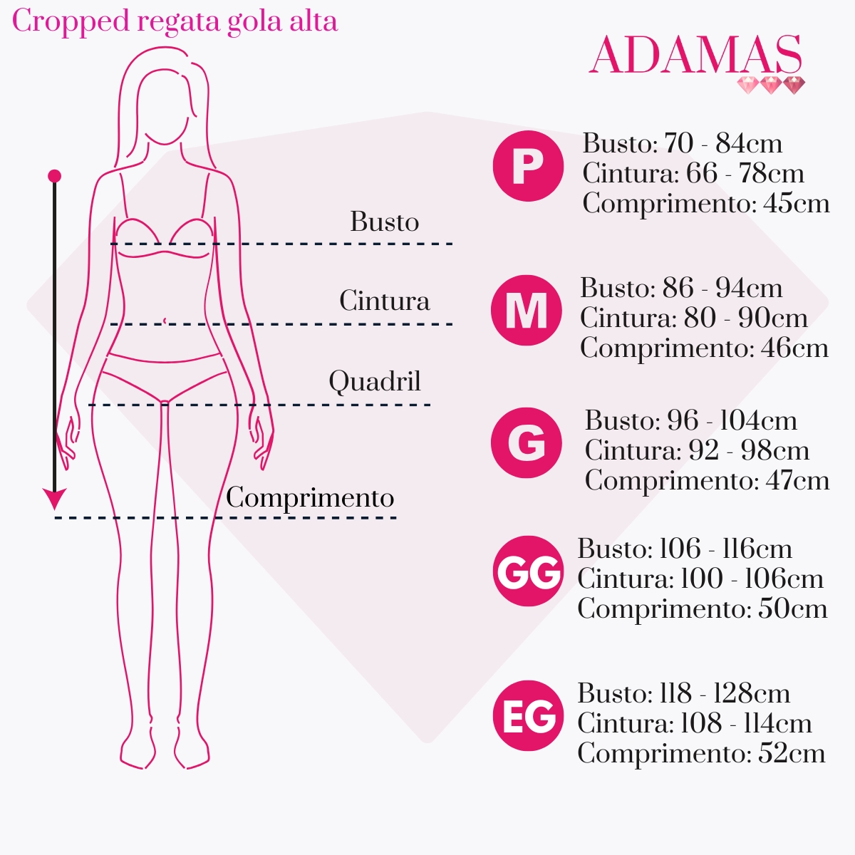 Medidas cropped regata